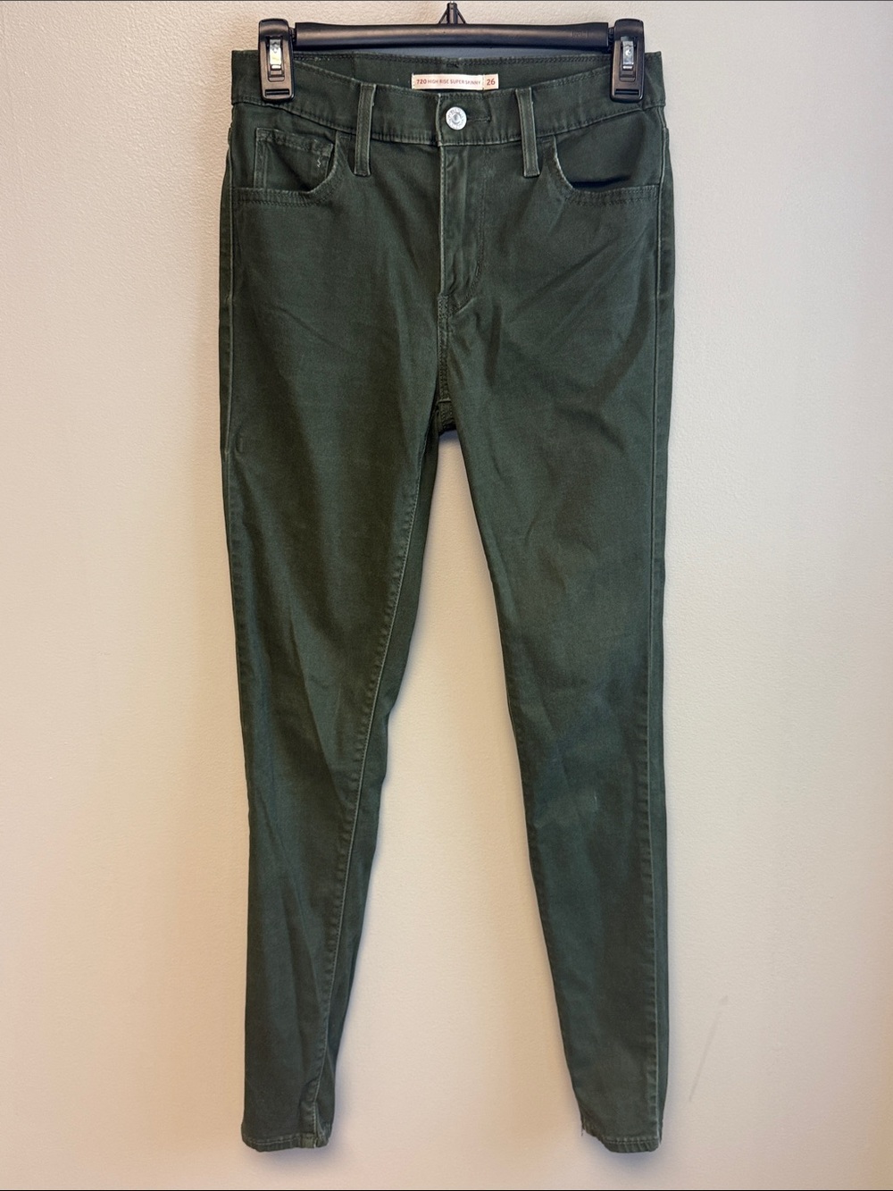 Levi’s 720 High Rise Super Skinny Jeans Women’s 26 Olive Green